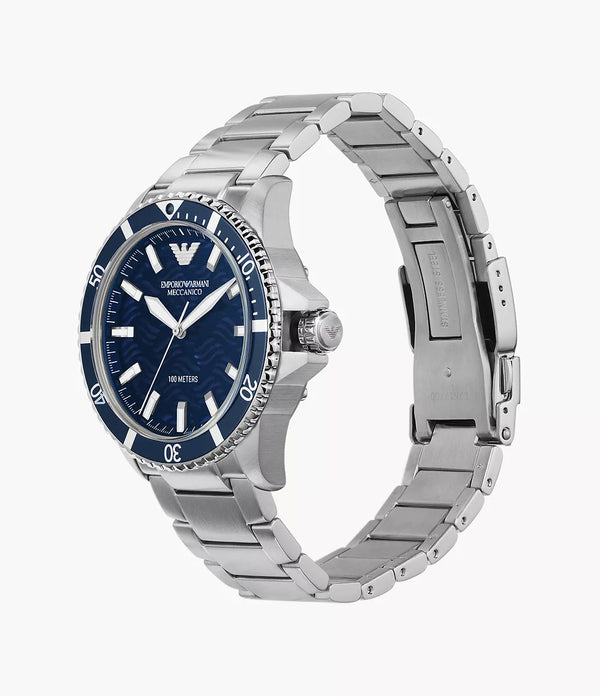 Emporio Armani World Explorer Automatic Blue Dial Watch | AR60059