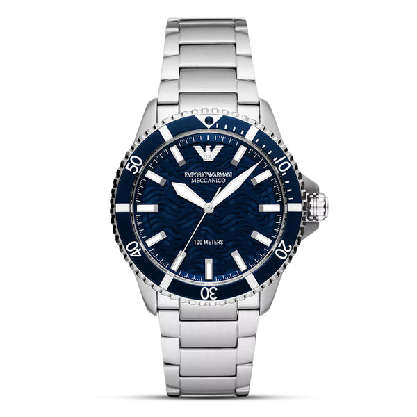 Emporio Armani World Explorer Automatic Blue Dial Watch | AR60059