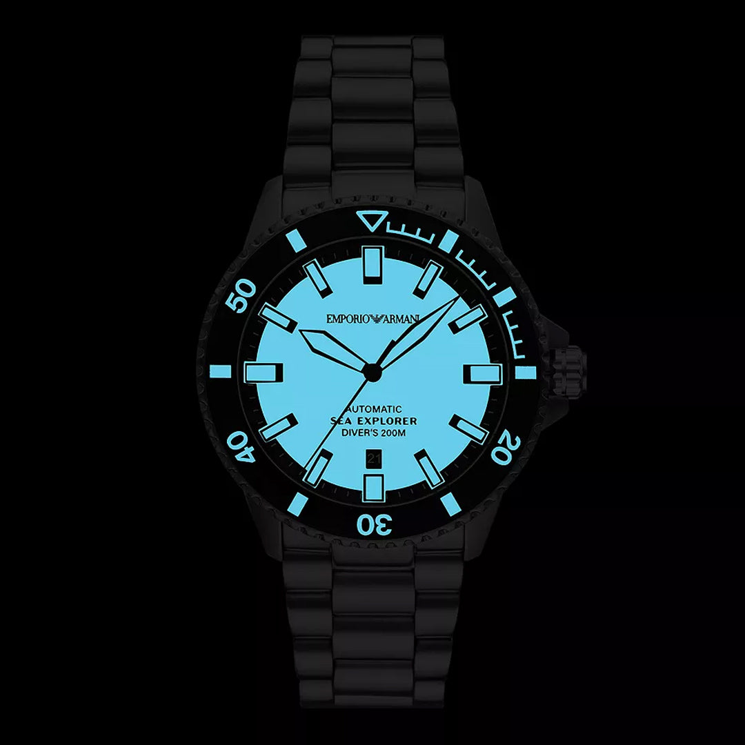 Emporio Armani Sea Explorer Automatic Yellow Dial Men's Watch | AR60083