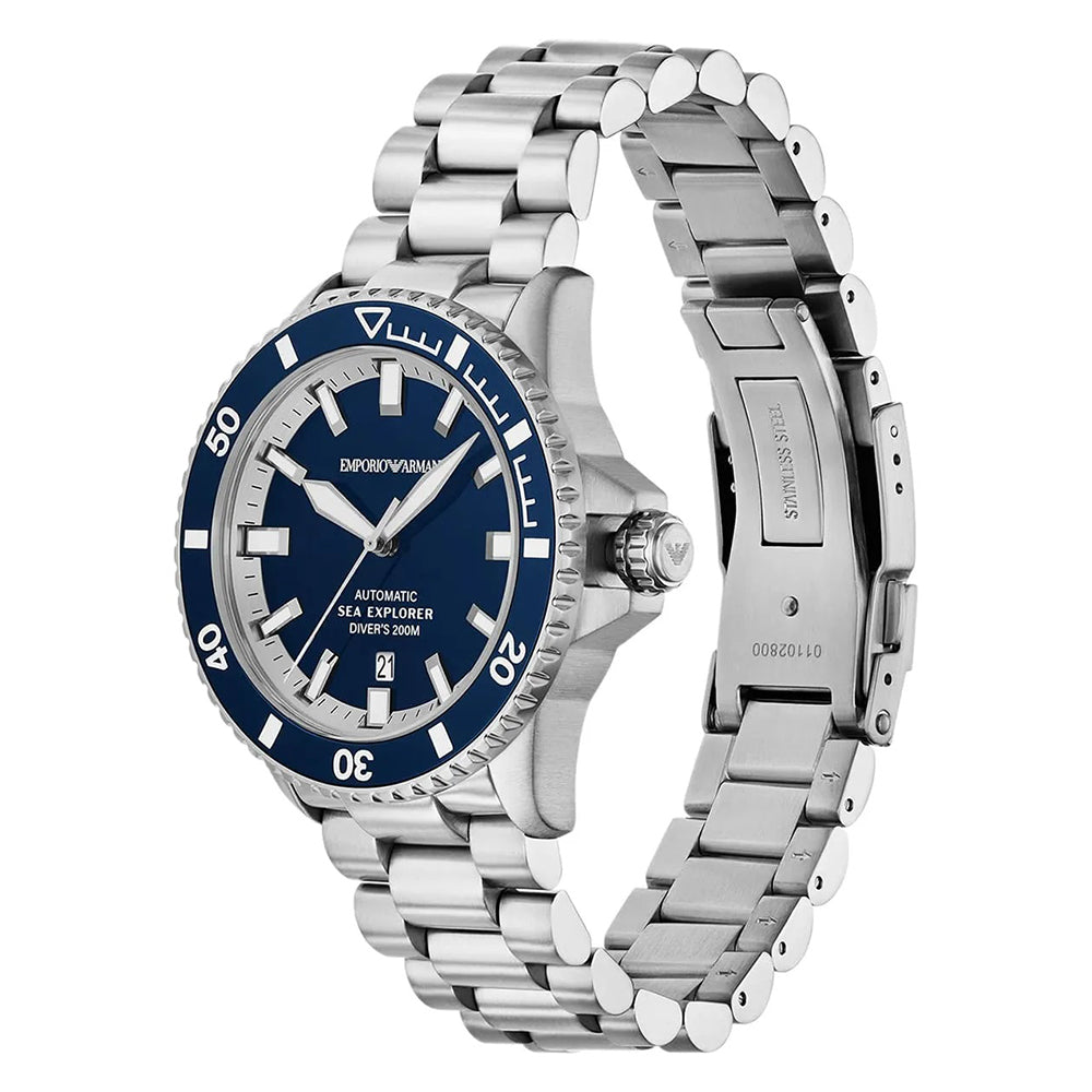 Emporio Armani Sea Explorer Automatic Blue Dial Watch | AR60087
