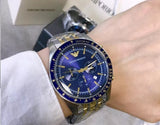 Emporio Armani Tazio Blue Dial Two Tone Men's Watch | AR6088