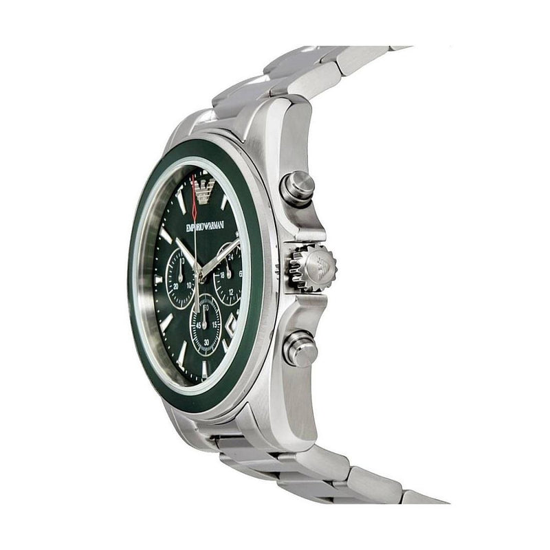 Emporio Armani Tazio Dark Green Dial Stainless Steel Men's Watch | AR6090