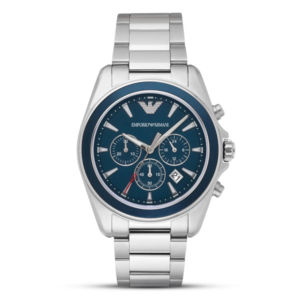 Emporio Armani Tazio Blue Dial Stainless Steel Men's Watch | AR6091