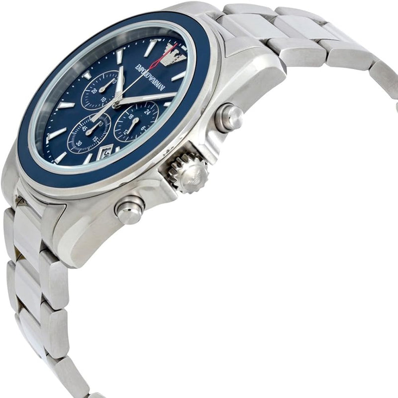 Emporio Armani Tazio Blue Dial Stainless Steel Men's Watch | AR6091