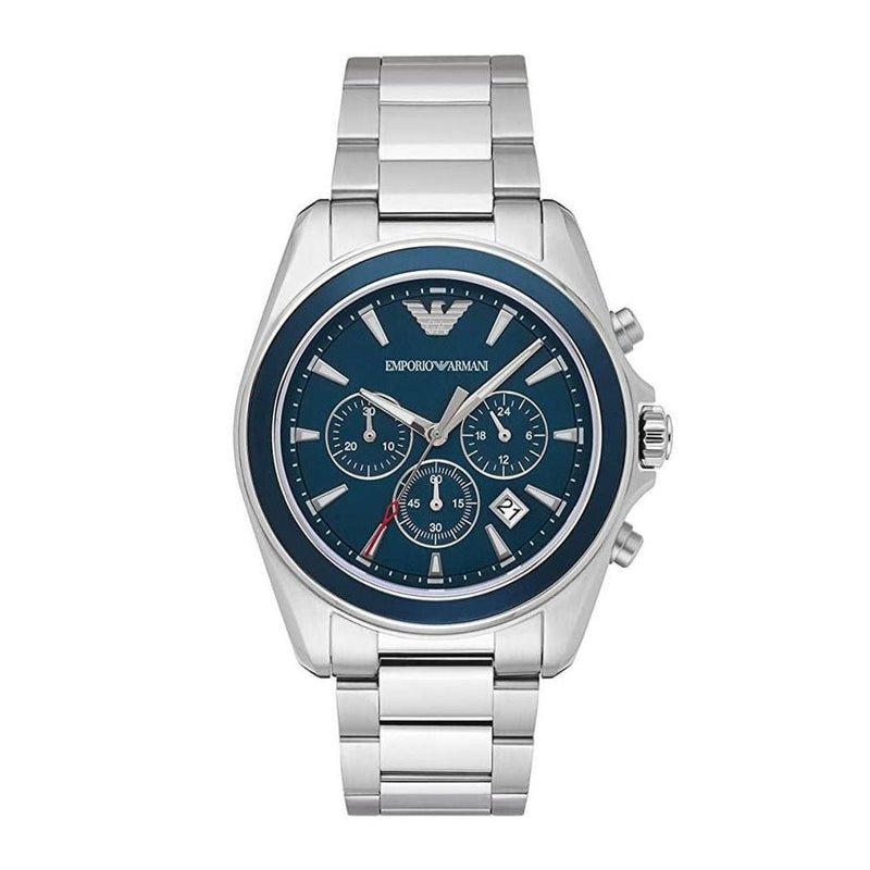 Emporio Armani Tazio Blue Dial Stainless Steel Men's Watch | AR6091