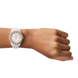 Emporio Armani Leo Ceramic White Ladies Watch | AR70007