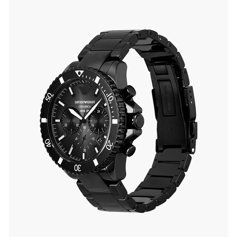 Emporio Armani Chronograph Ceramic Black Dial Men's Watch | AR70010