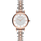 Emporio Armani Two-Tone Silver Dial Ladies Watch | AR80035