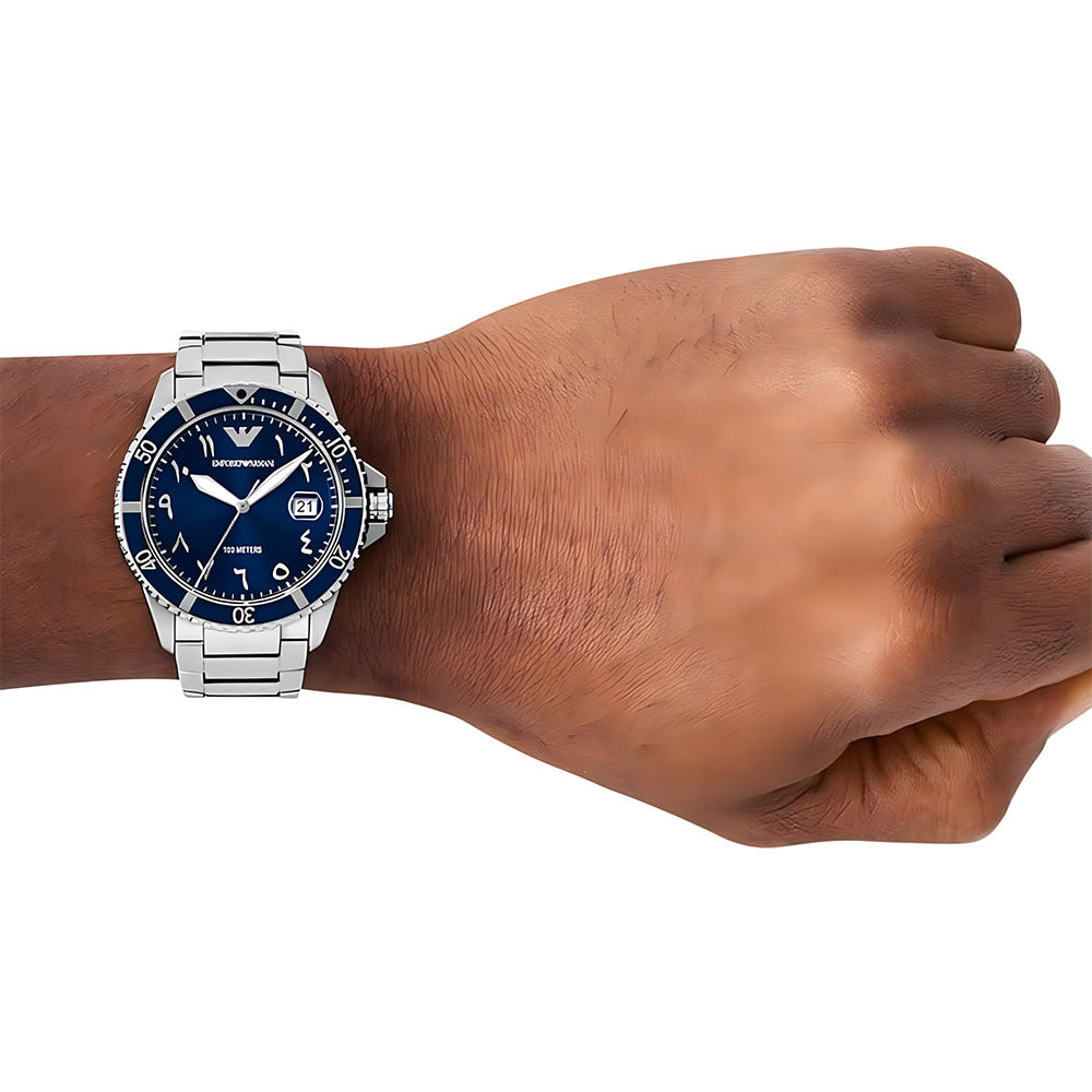 Emporio Armani Blue Arabic Dial Men's Watch | AR80076