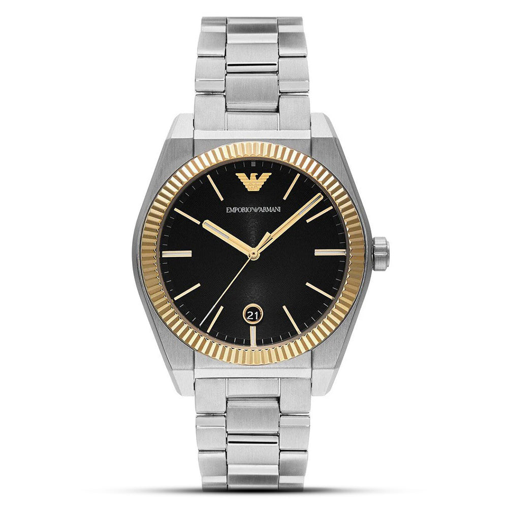 Emporio Armani Three-Hand Date Black Dial Men's Watch | AR80077