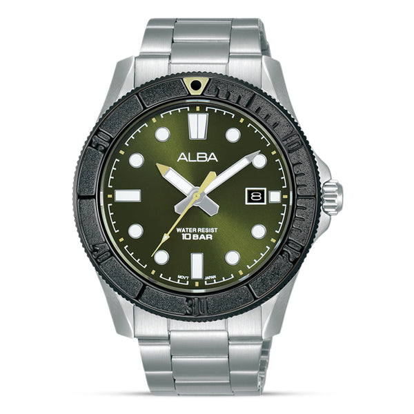 Alba Analog Dark Green Sunray Dial Men's Watch | AS9P97X