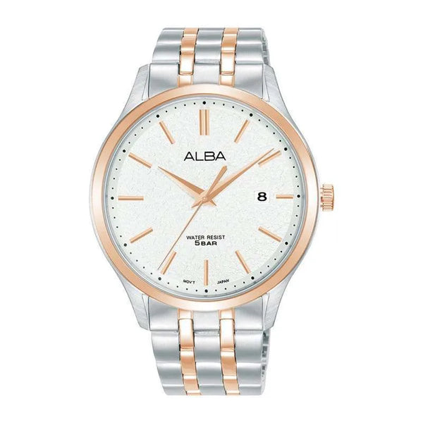 Alba Quartz Two-Tone White Marble Dial Men's Watch| AS9R28
