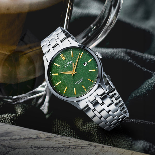 Alba Quartz Green Patterned Dial Men's Watch| AS9R29