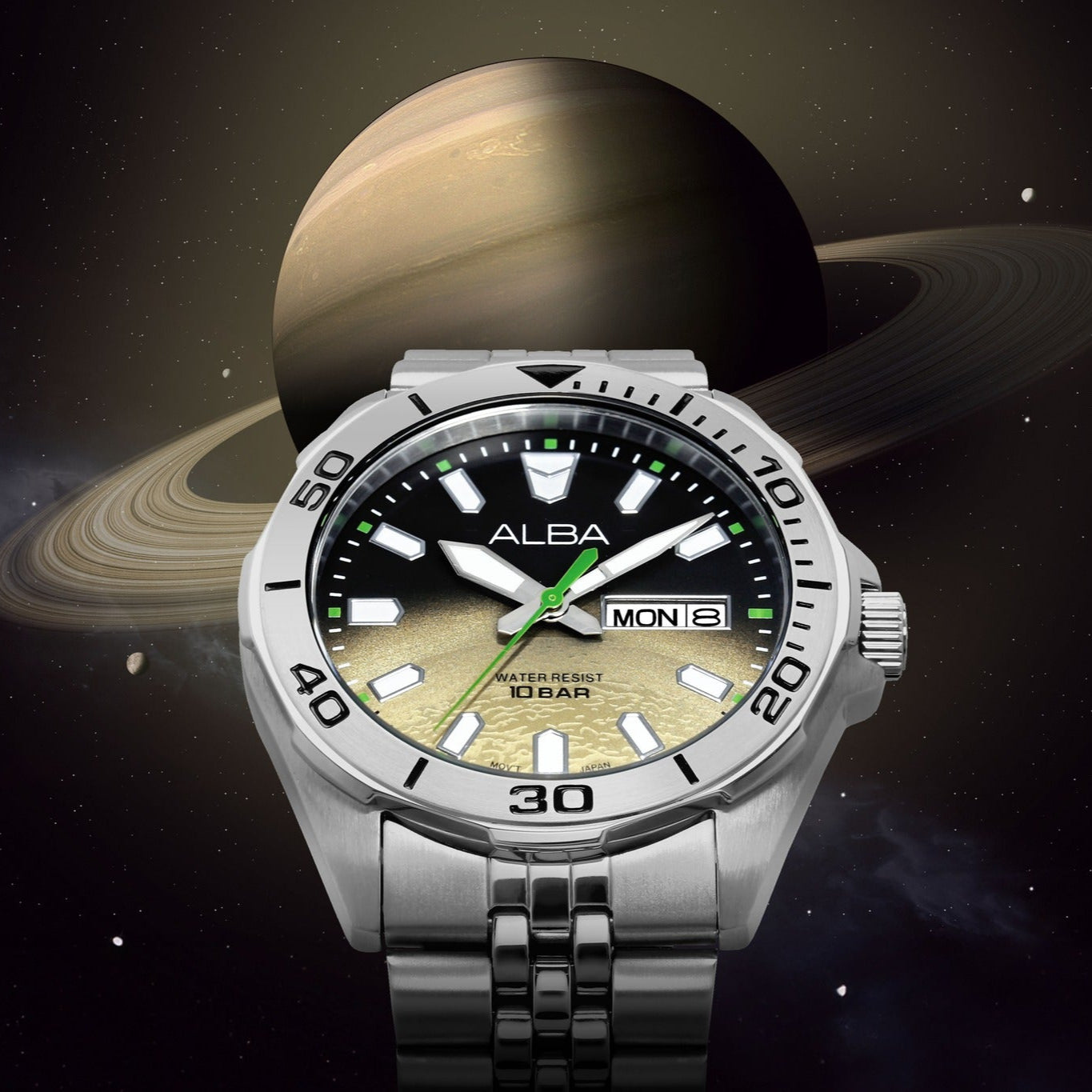 ALBA Sportive Saturn Khaki Gradation Dial Men's Watch | AV3585X