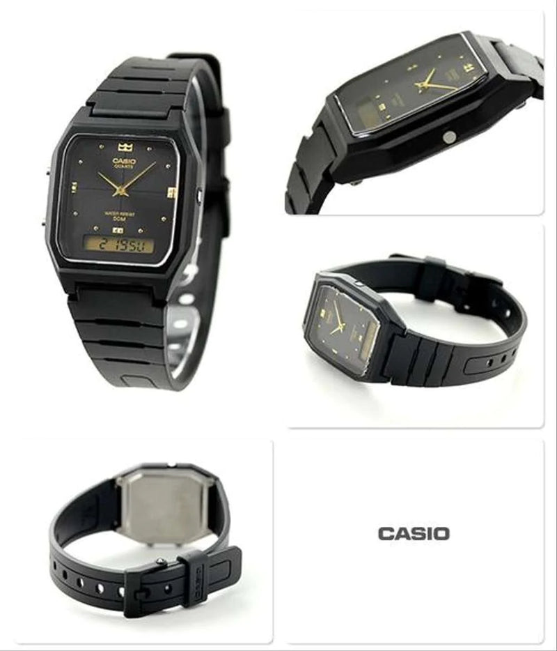 Aw44 Casio Casio Digital-Analogue Black Dial Resin Strap Unisex Watch| AW-48HE-1A