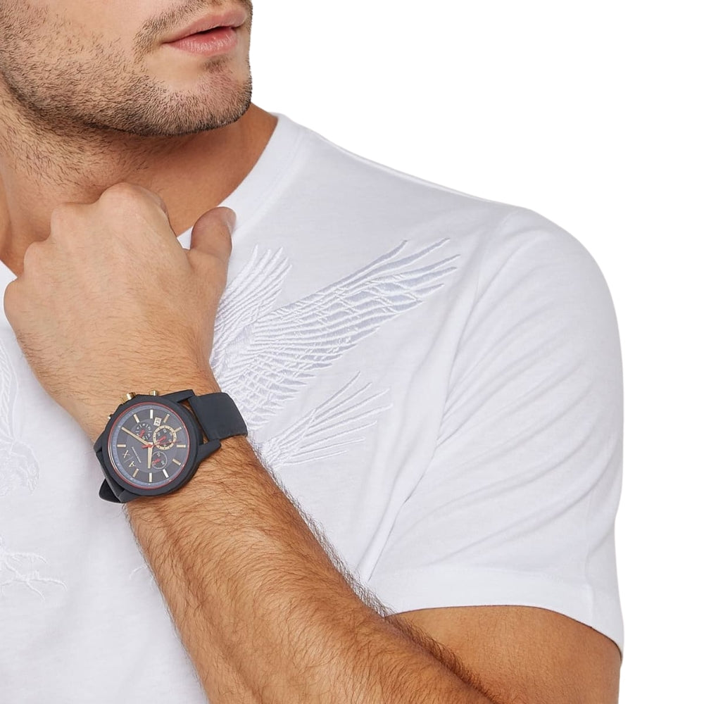 Armani Exchange Graphite Grey Dial Silicone Band Men's Watch AX1335