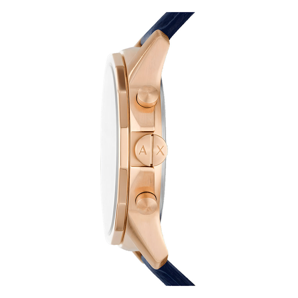 Armani Exchange Blue Chronograph Leather Strap Watch AX1723