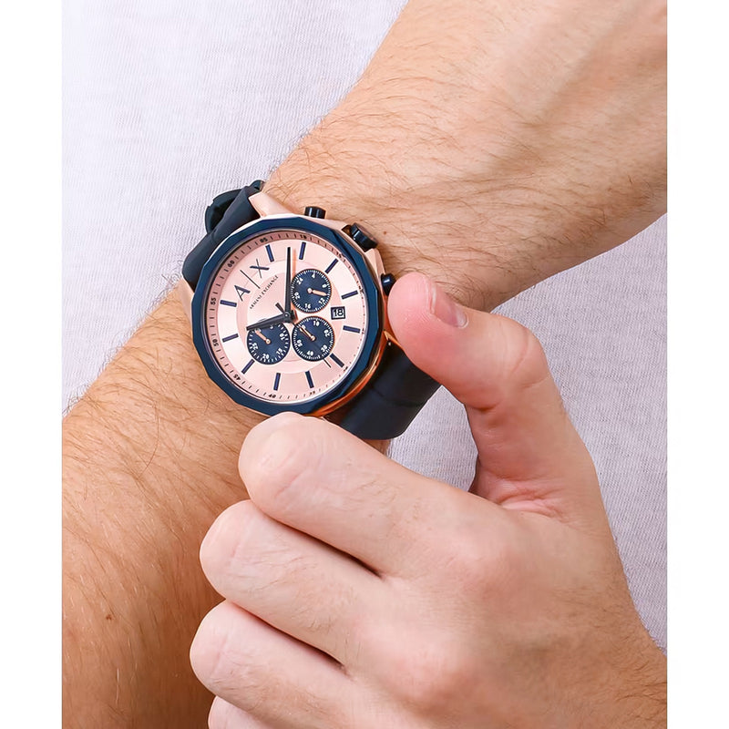 Armani Exchange Hampton Rose Gold Dial Men's Watch | AX1730