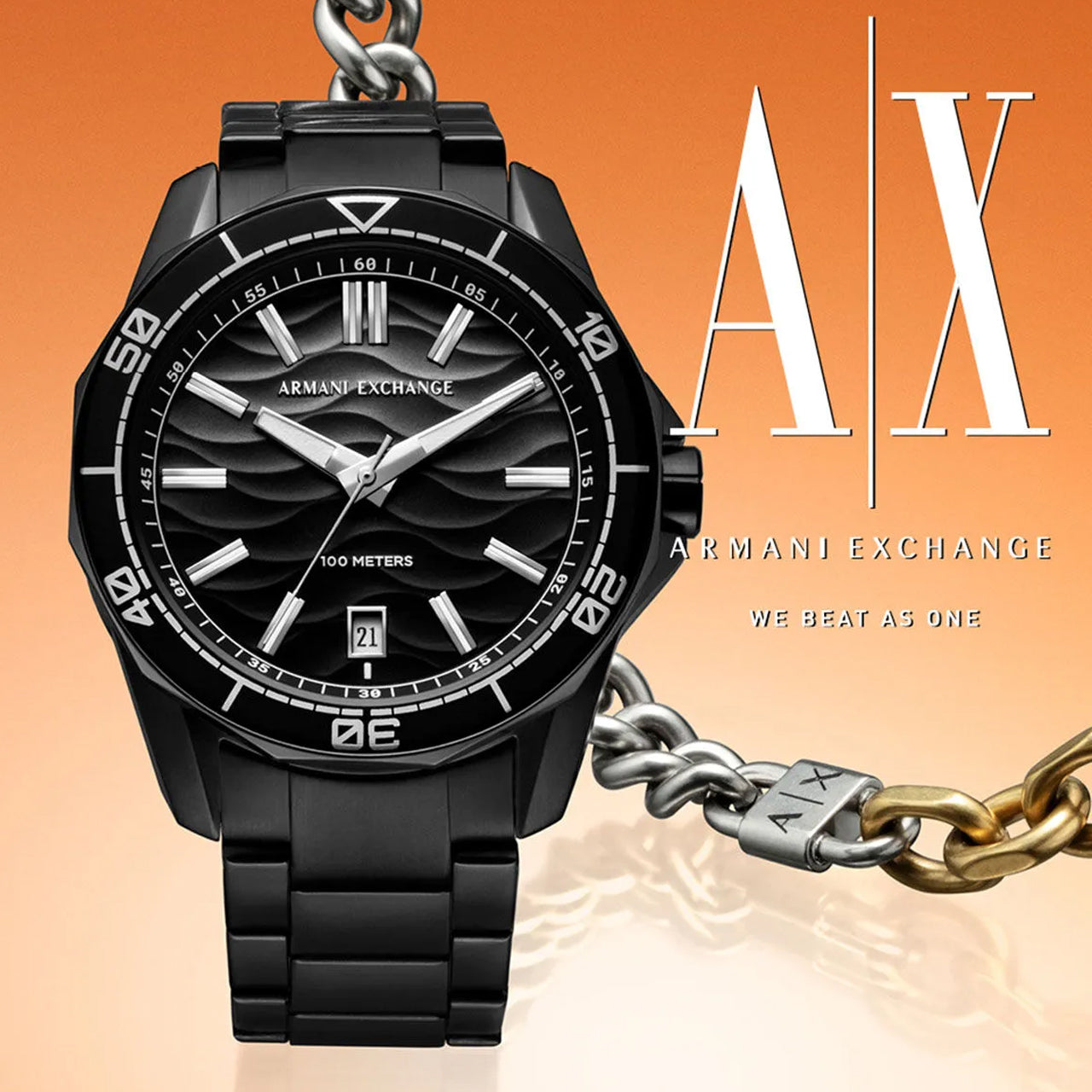 Armani Exchange Dive Inspired Sports Black-Grey Dial Men's Watch | AX1