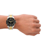 Armani Exchange Dive Inspired Two Tone Black Dial Men's Watch | AX1956