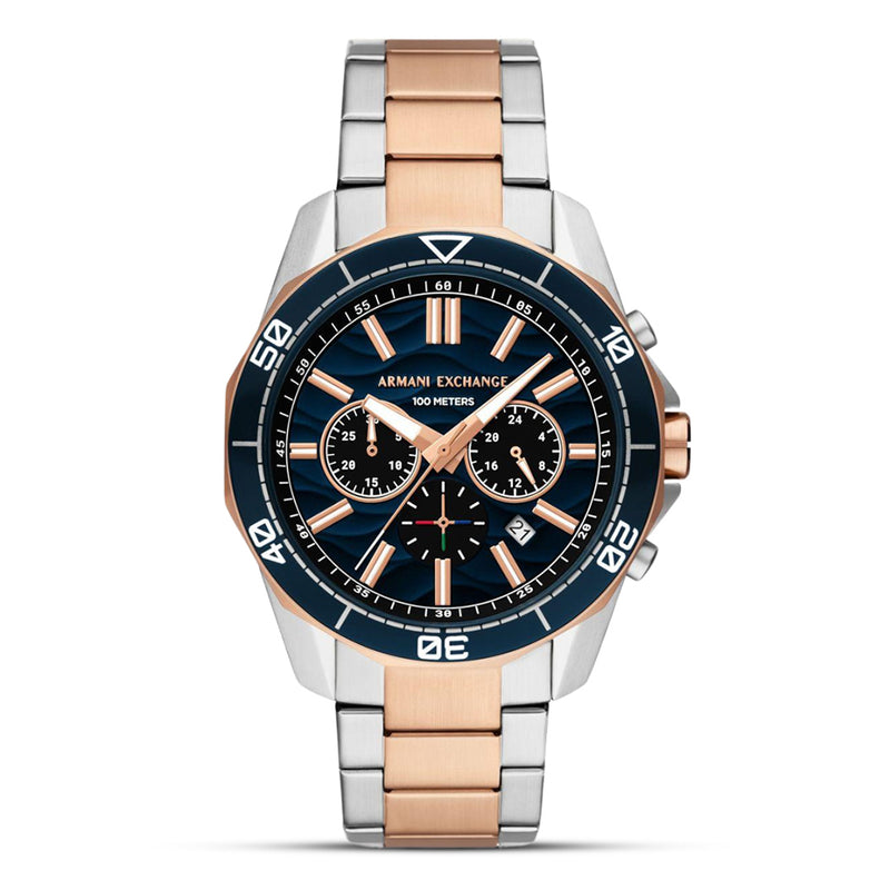 Armani Exchange Spencer Two Tone Blue Dial Men's Watch | AX1965
