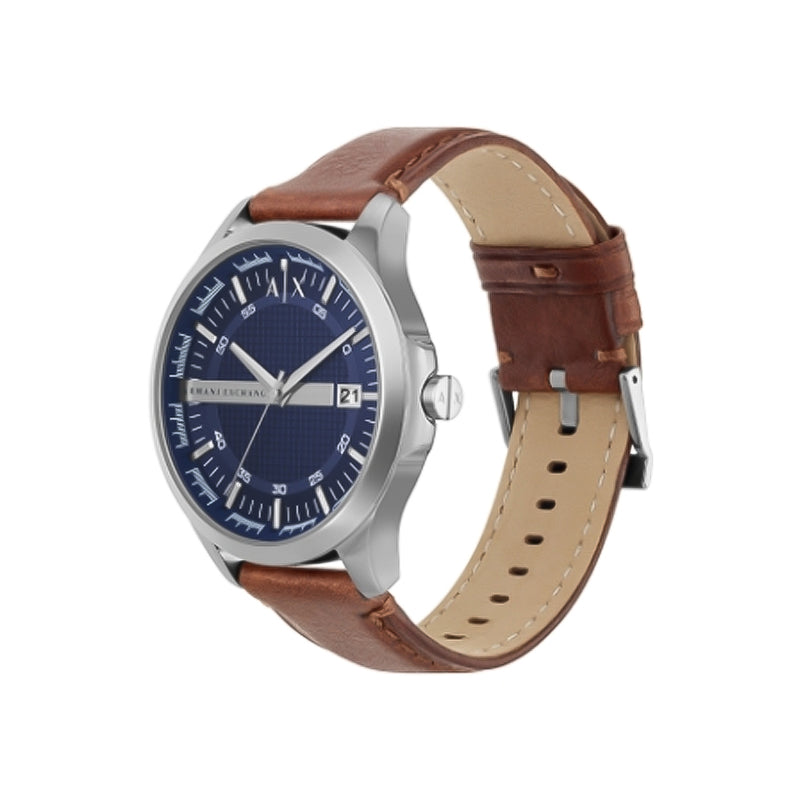 Armani Exchange Hampton Blue Dial Leather Band Men's Watch | AX2133