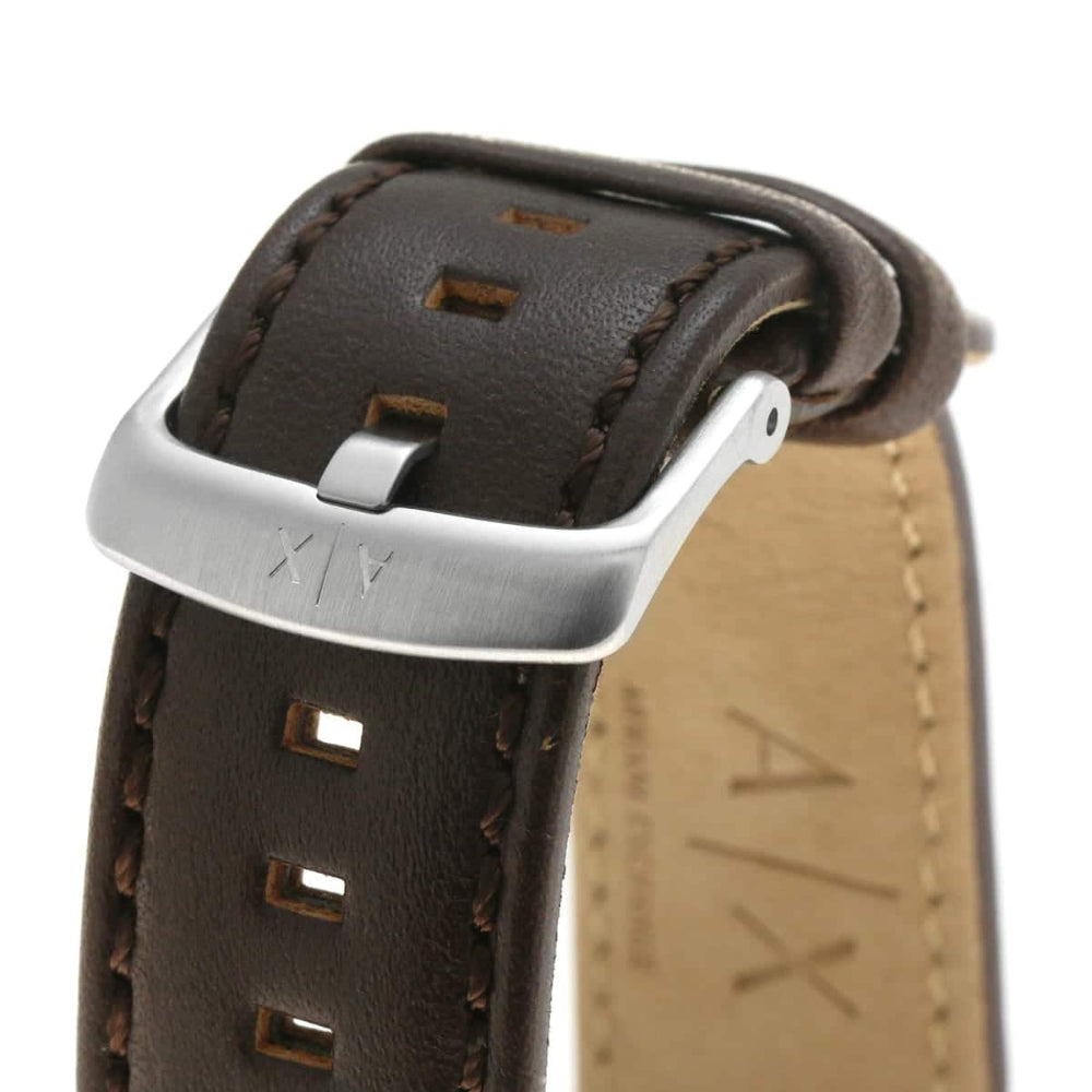 Armani Exchange Blue Dial Leather Strap Men's Watch AX2334