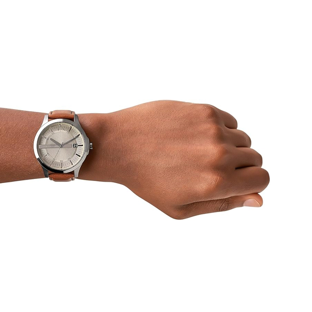 Armani Exchange Hampton Grey Dial Leather Band Men's Watch | AX2414