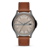 Armani Exchange Hampton Grey Dial Leather Band Men's Watch | AX2414