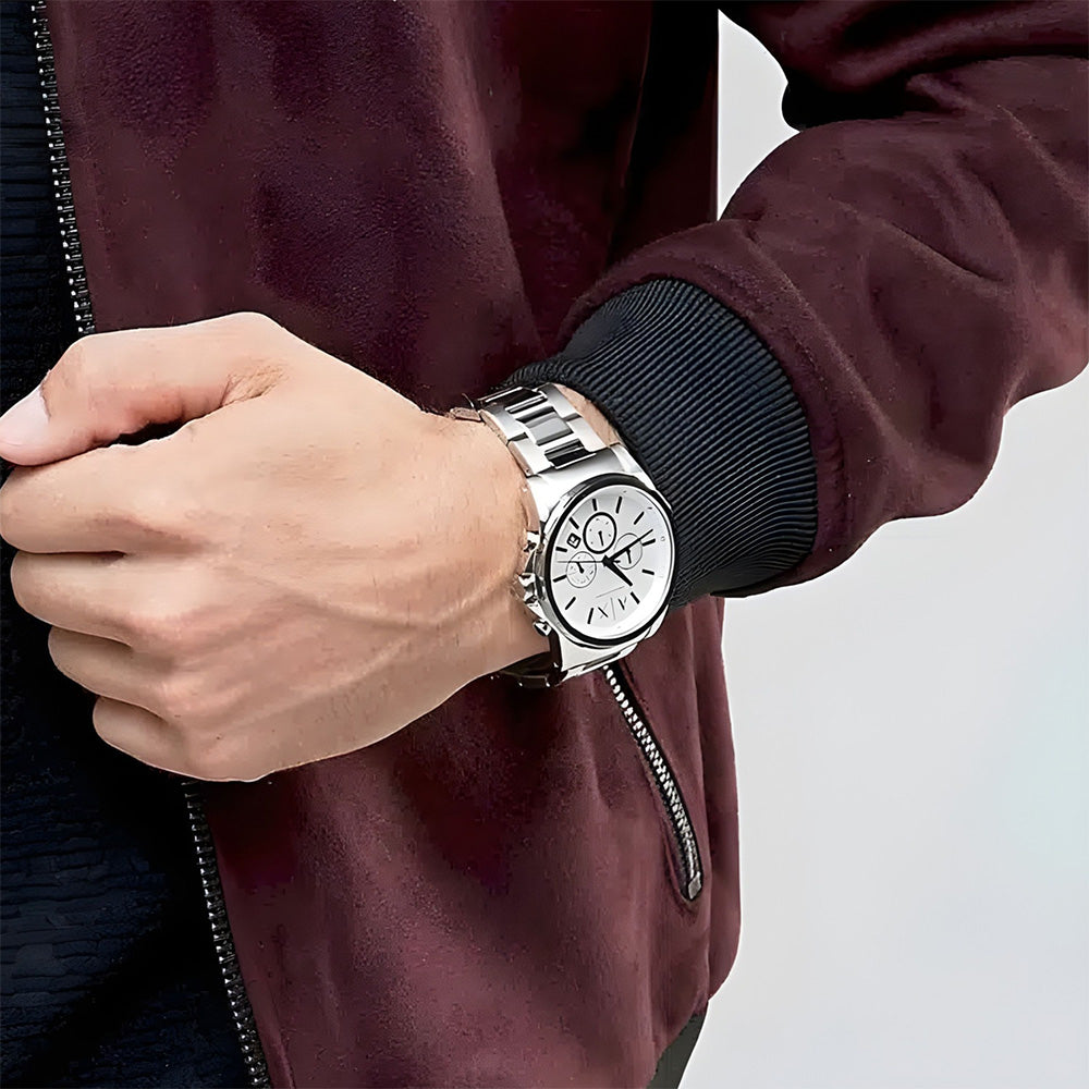 Armani Exchange Outerbanks White Dial Chronograph Men's Watch AX2510