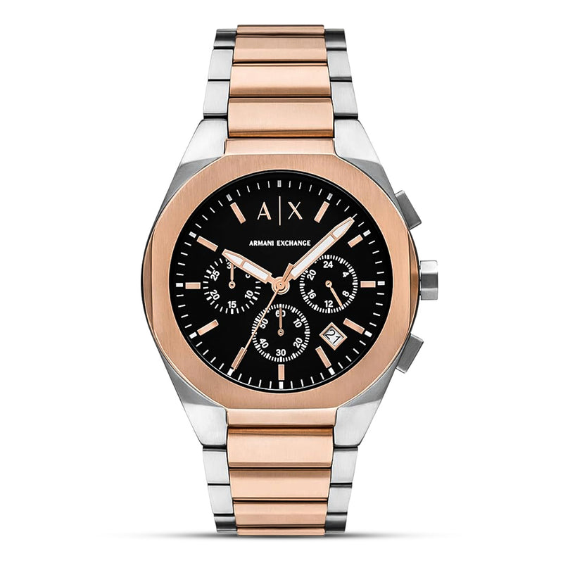 Armani Exchange Chrono Dual Tone Black Dial Men's Watch | AX4181