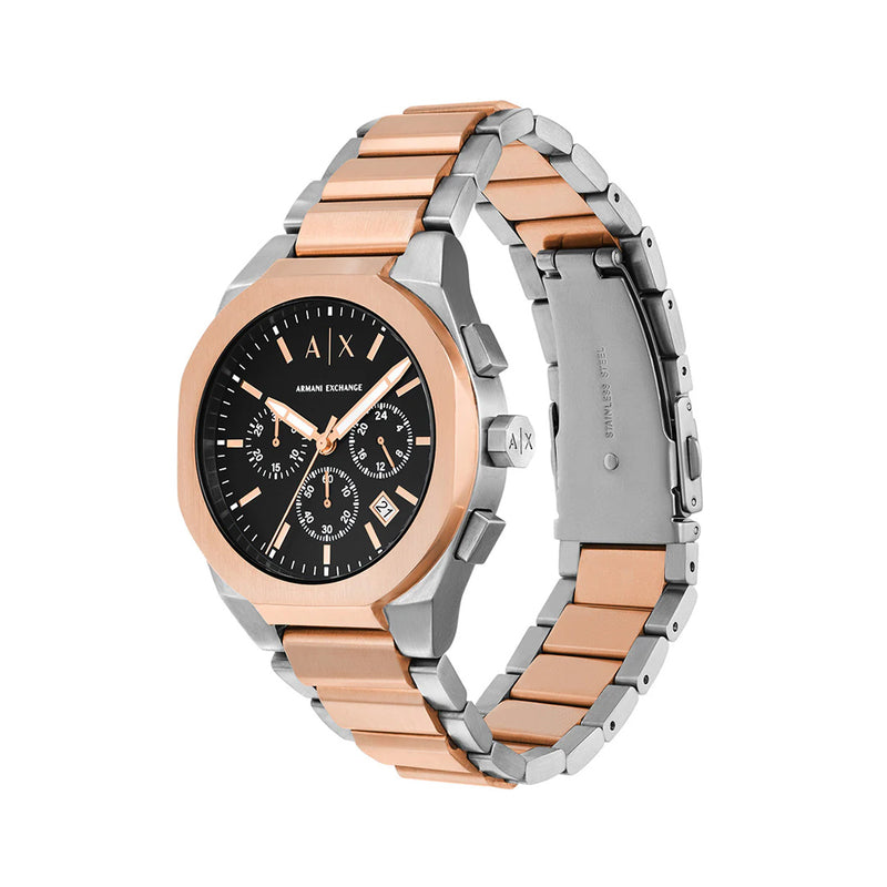 Armani Exchange Chrono Dual Tone Black Dial Men's Watch | AX4181