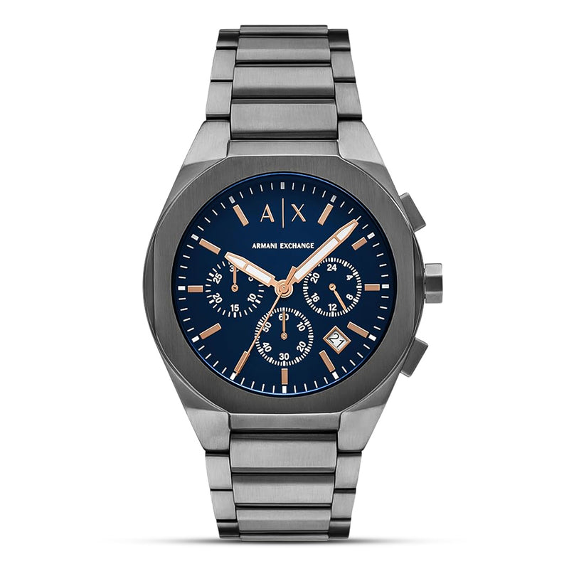 Armani Exchange Chrono Gunmetal Blue Dial Men's Watch | AX4182