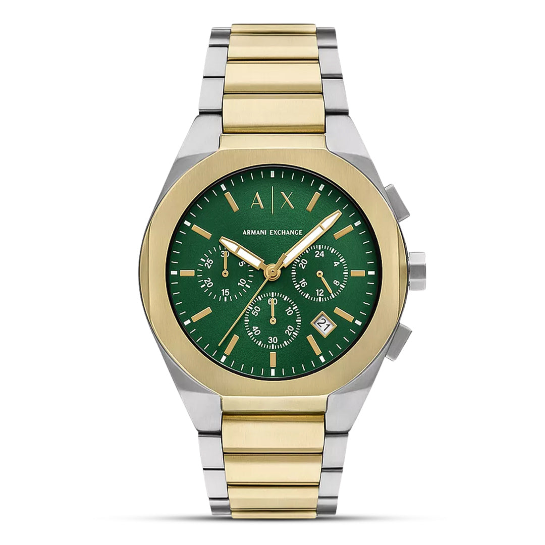 Armani Exchange Chrono Dual Tone Green Dial Men's Watch | AX4184
