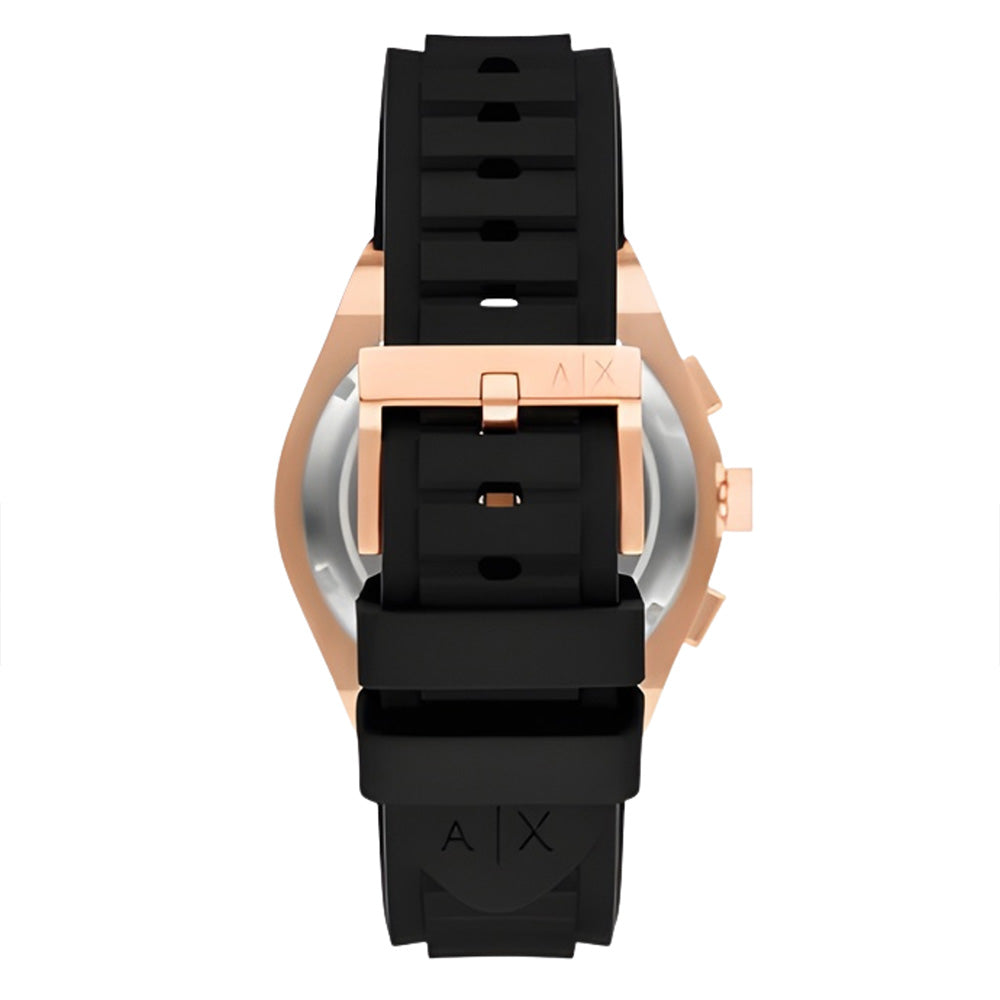 Armani Exchange Sync Chronograph Black Silicone Strap Watch AX4190