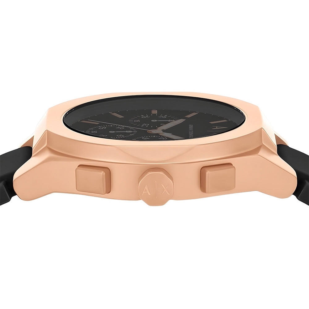 Armani Exchange Sync Chronograph Black Silicone Strap Watch AX4190