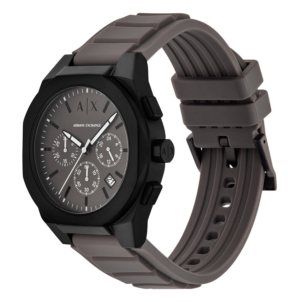 Armani Exchange Sync Chronograph Grey Silicone Strap Watch AX4191
