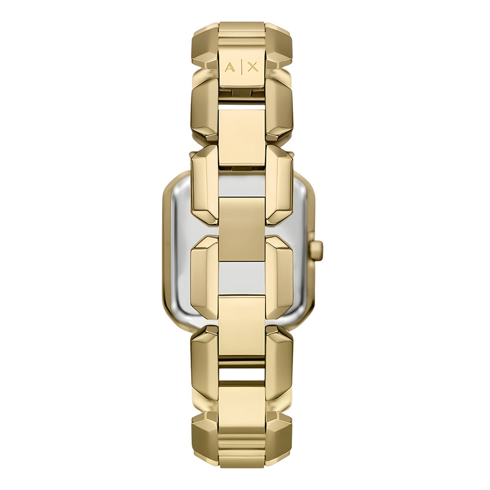 Armani Exchange Gold Tone Blue Dial Ladies Watch AX5735