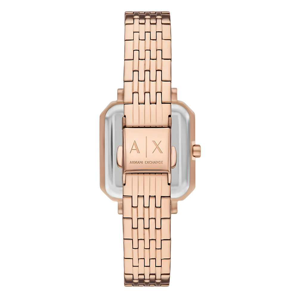Armani Exchange Rose Gold Tone Silver Dial Ladies Watch AX7164