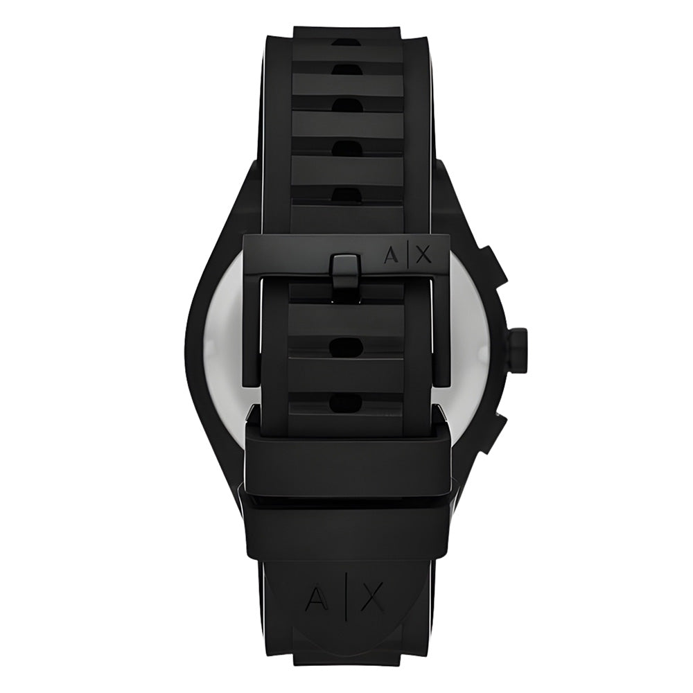 Armani Exchange Rafael Black Silicone Strap Watch AX7165