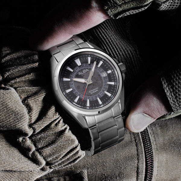 Alba Automatic Grey Translucent Layered Dial Men's Watch | AU4035X