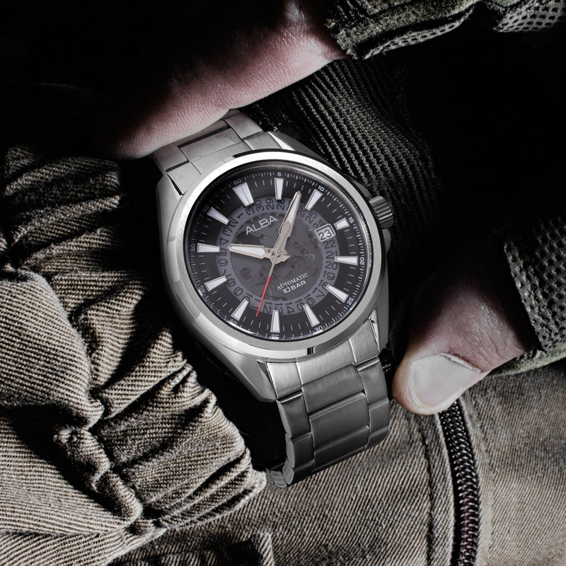 Alba Automatic Grey Translucent Layered Dial Men's Watch | AU4035X