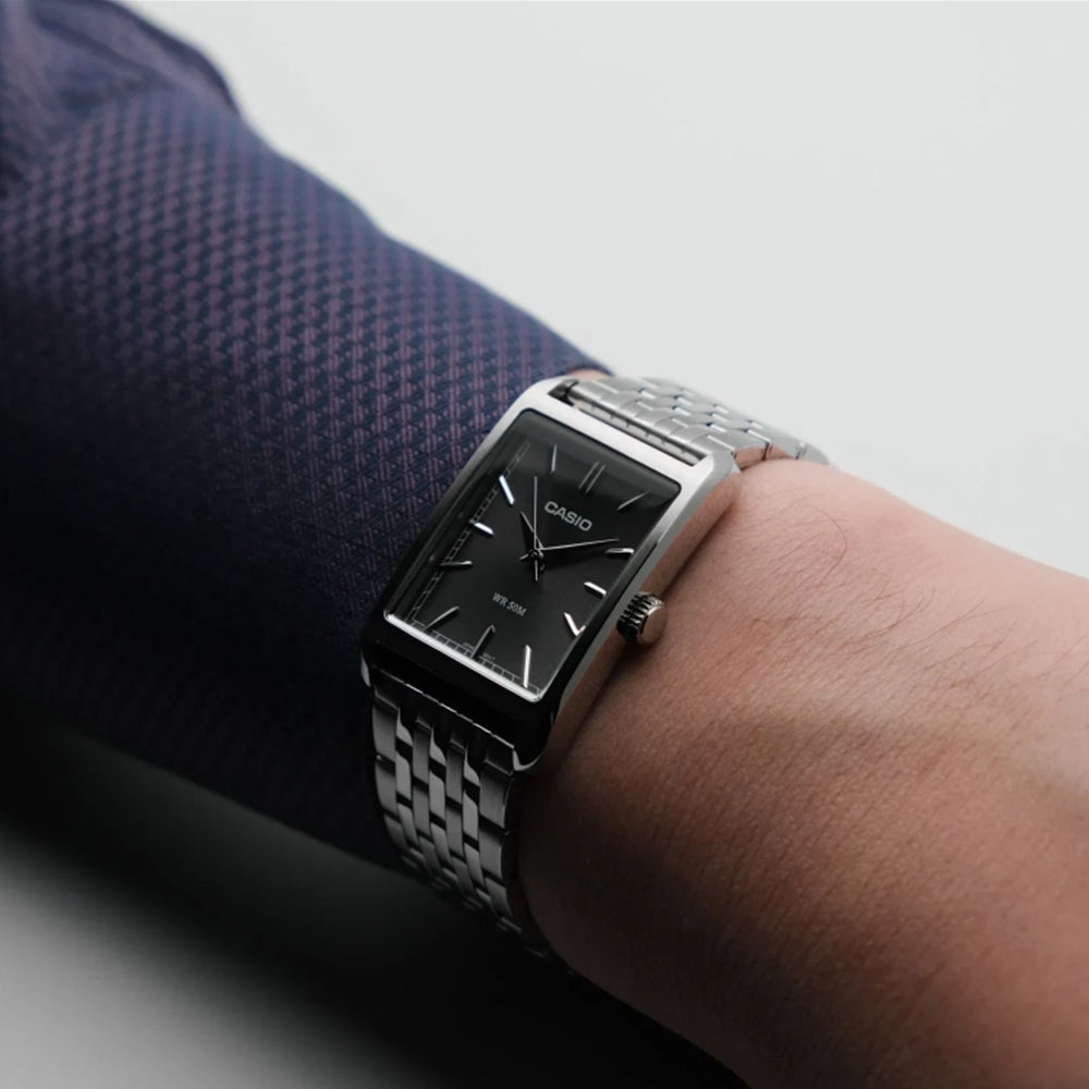 CASIO RECTANGLE GREY DIAL MEN'S WATCH MTP-B215D-8AVDF