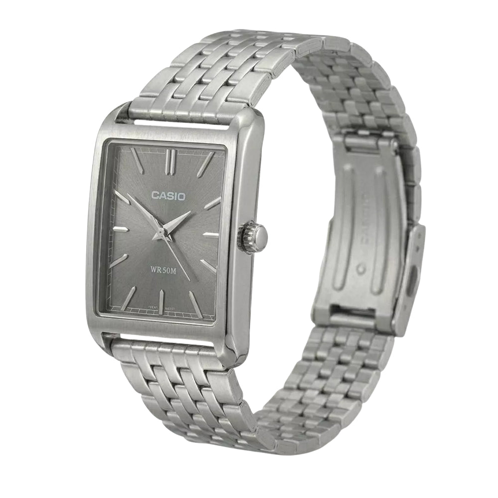 CASIO RECTANGLE GREY DIAL MEN'S WATCH MTP-B215D-8AVDF