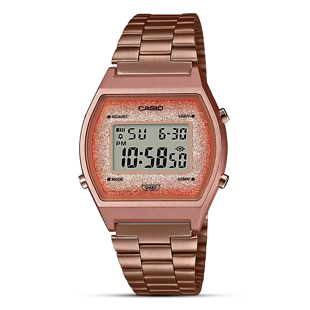 Casio Vintage Digital Copper Tone Stainless Steel Ladies Watch| B640WC