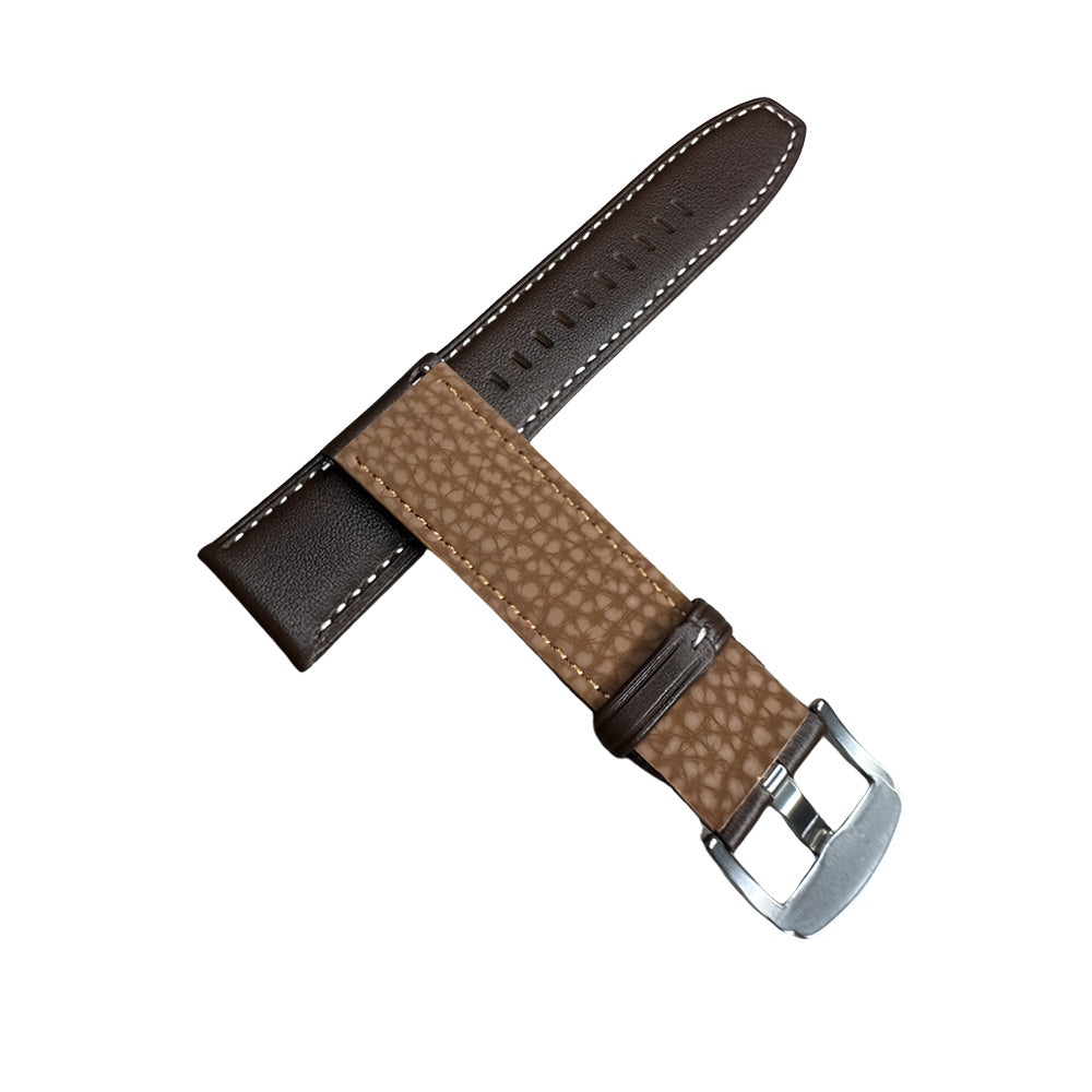 Cavern Premium 22mm Plain Brown Leather Strap V2