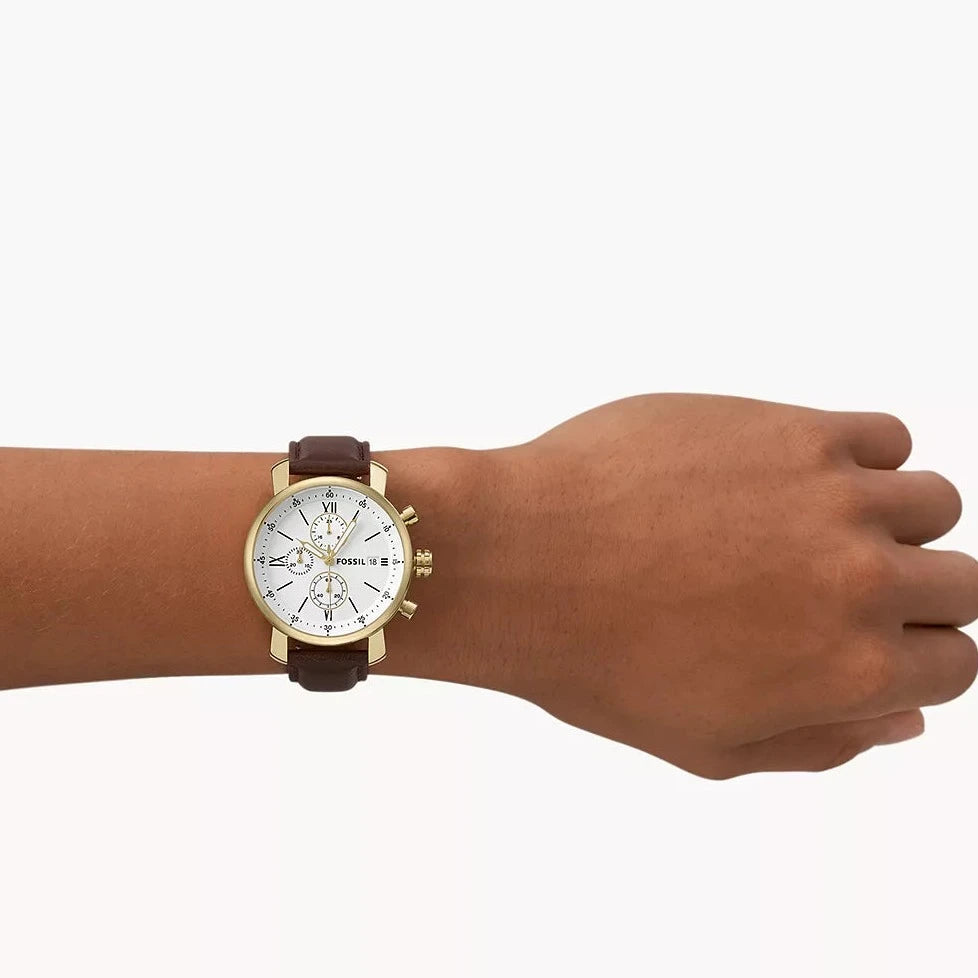 FOSSIL Rhett Chronograph Brown Leather Men's Watch| BQ1009