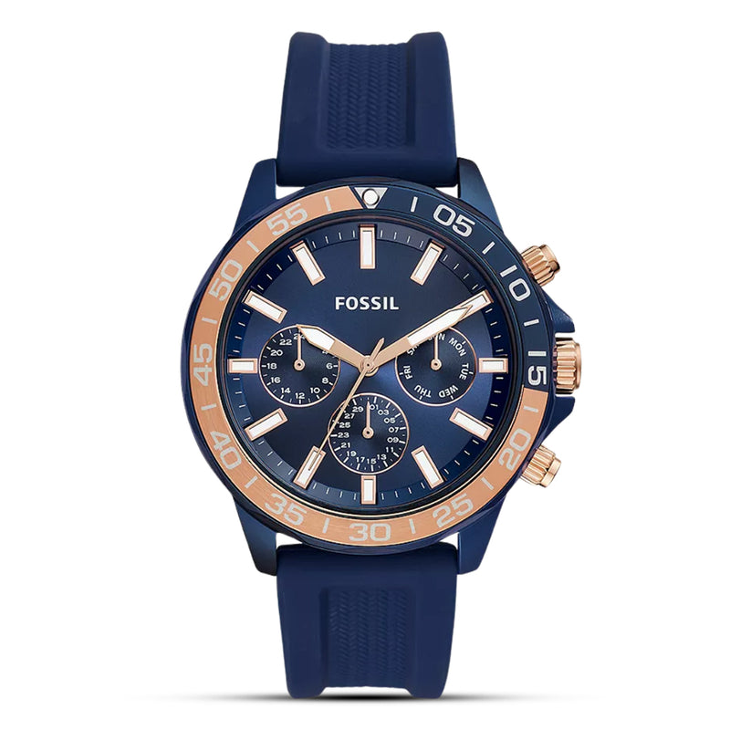 FOSSIL BAN-NON MULTI FUNCTION BLUE SILICONE MEN'S WATCH| BQ2498