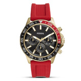 Fossil Ban-non Multi function Red Silicone Men's Watch| BQ2499