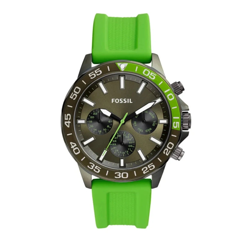 Fossil Bannon Multifunction Green Silicon Strap Watch | BQ2501